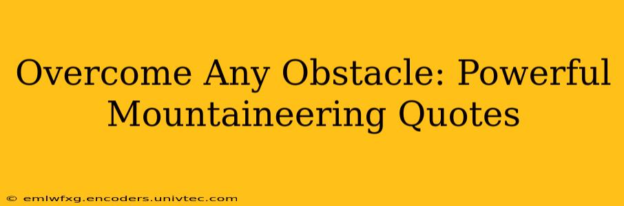 Overcome Any Obstacle: Powerful Mountaineering Quotes